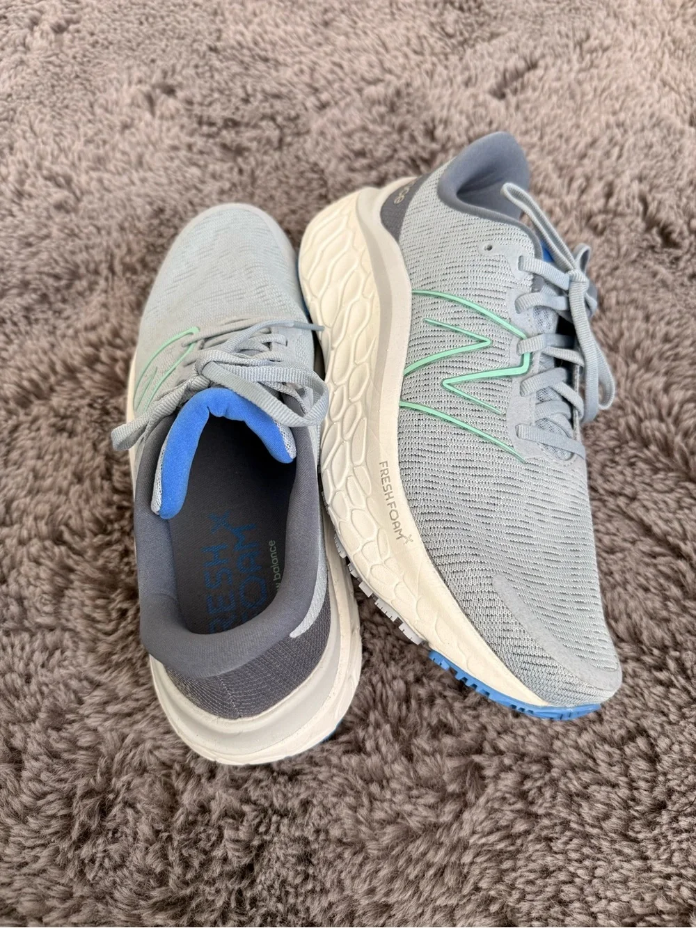 New Balance Women's Light Blue Running Sneakers with Mint Trim